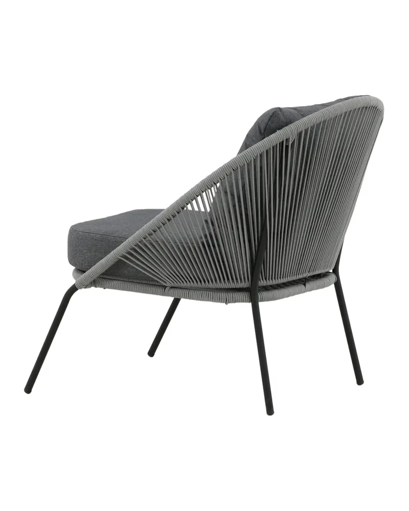 Lindos Outdoor-Loungesessel im 2er-Set in Grau, Gestell Schwarz, Ansicht 8