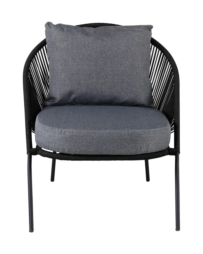Lindos Outdoor-Loungesessel im 2er-Set in Schwarz, Ansicht 2