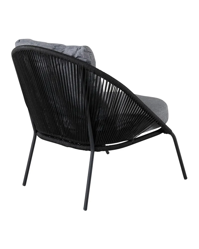 Lindos Outdoor-Loungesessel im 2er-Set in Schwarz, Ansicht 4