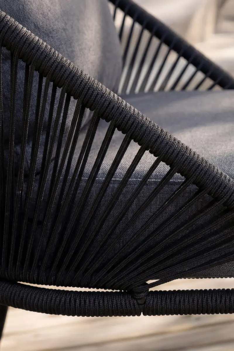 Lindos Outdoor-Loungesessel im 2er-Set in Schwarz, im Wohnraum, Ansicht 4