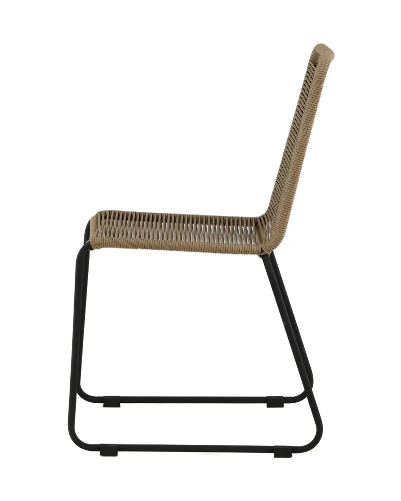 Lindos Gartenstühle im 2er-Set in Braun, Gestell Schwarz, Ansicht 6