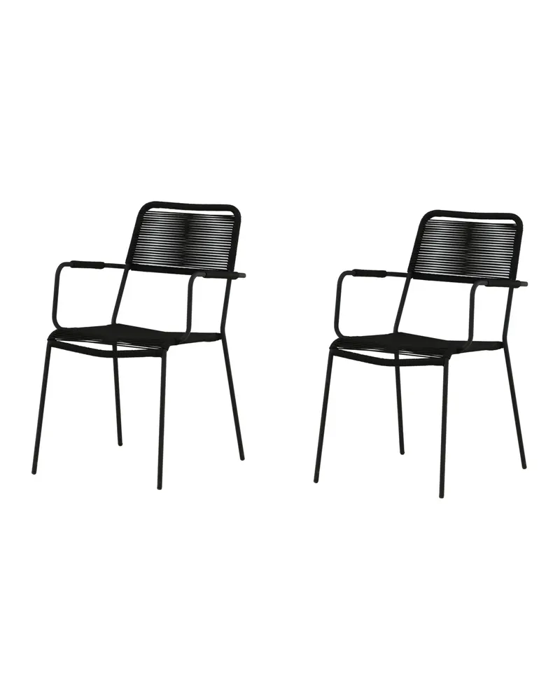 Lindos Gartenstühle im 2er-Set in Schwarz, Ansicht 3