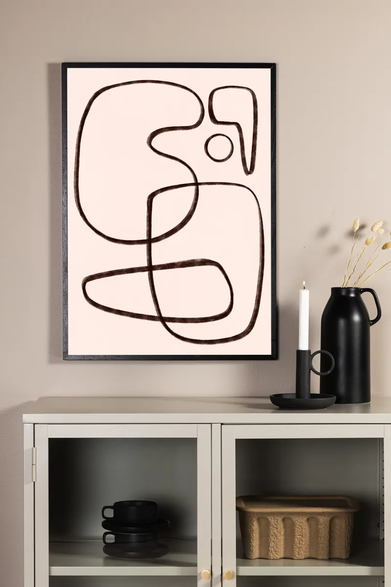 Line art Poster mit abstrakten Linienformen in 70 × 50 cm, im Wohnraum, Ansicht 1