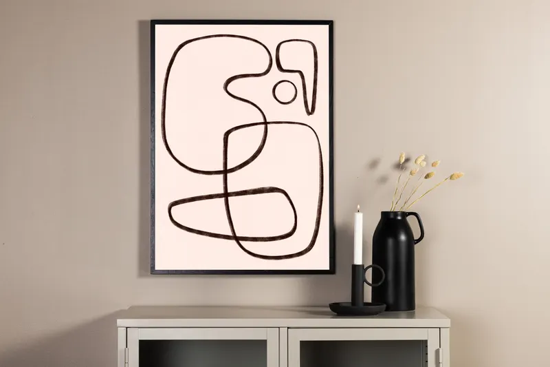 Line art Poster mit abstrakten Linienformen in 70 × 50 cm, im Wohnraum, Ansicht 2