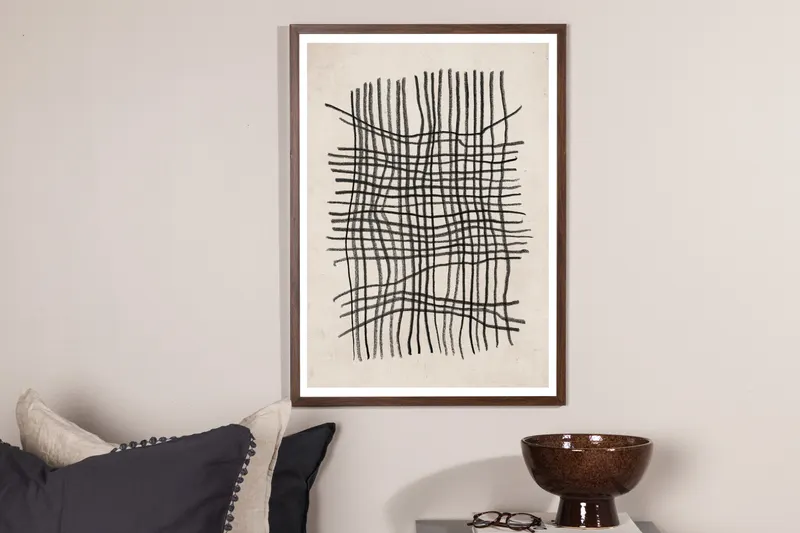 Linework Poster mit Liniengitter in 100 × 70 cm, im Wohnraum, Ansicht 2