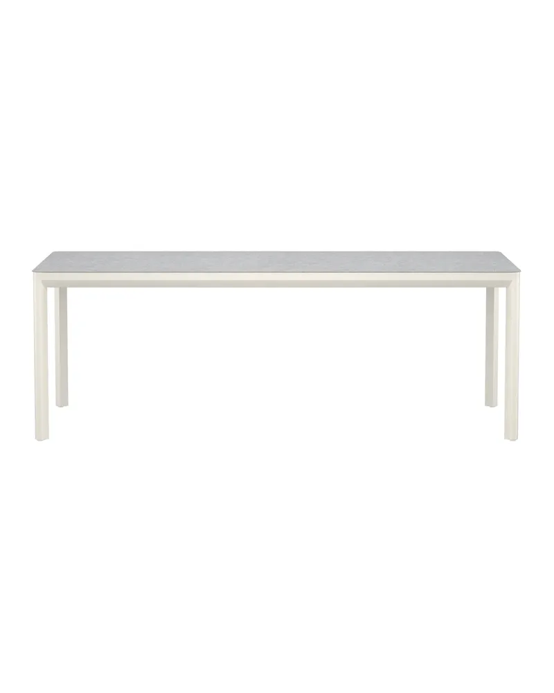 Lino Gartentisch mit Keramikglasplatte, 220 × 100 cm, Hellgrau, Beige