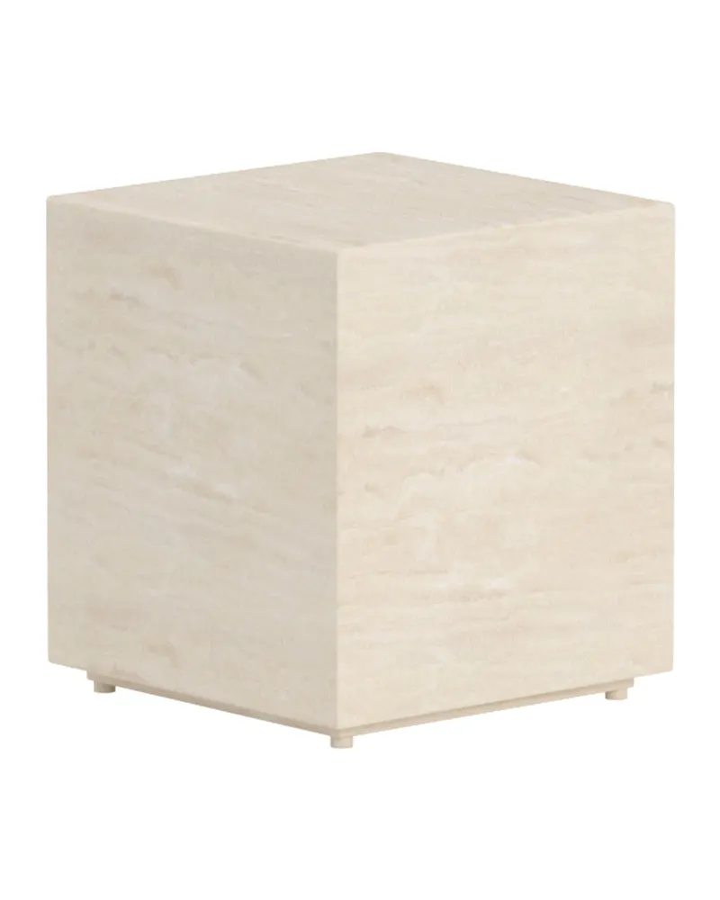 Lissabon Outdoor-Beistelltisch in Blockform, quadratisch, Beige