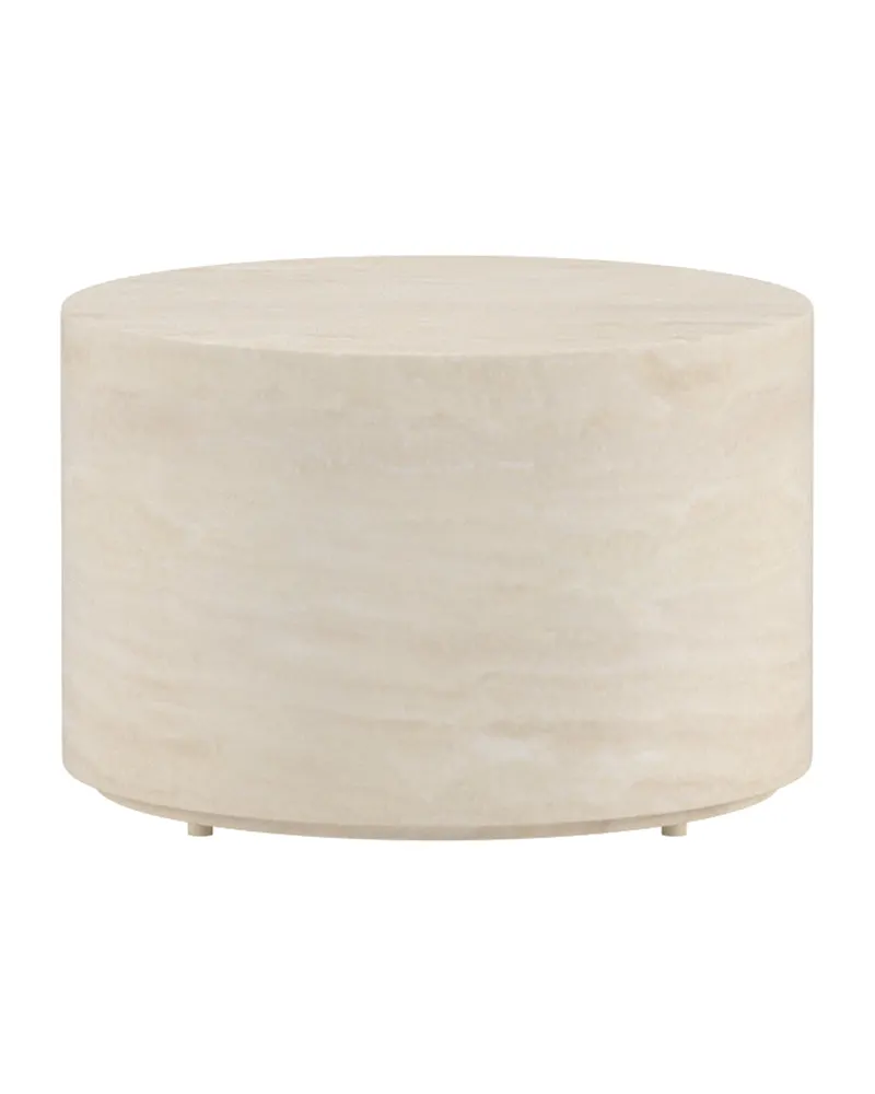 Lissabon runder Outdoor-Beistelltisch in Zylinderform, Ø 60 cm, Beige