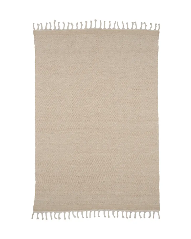Loke Teppich aus Wolle und Baumwolle mit Fransen in 300 × 200 cm, Ansicht 1