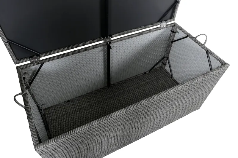 London Kissenbox aus Geflecht in Grau, Ansicht 7