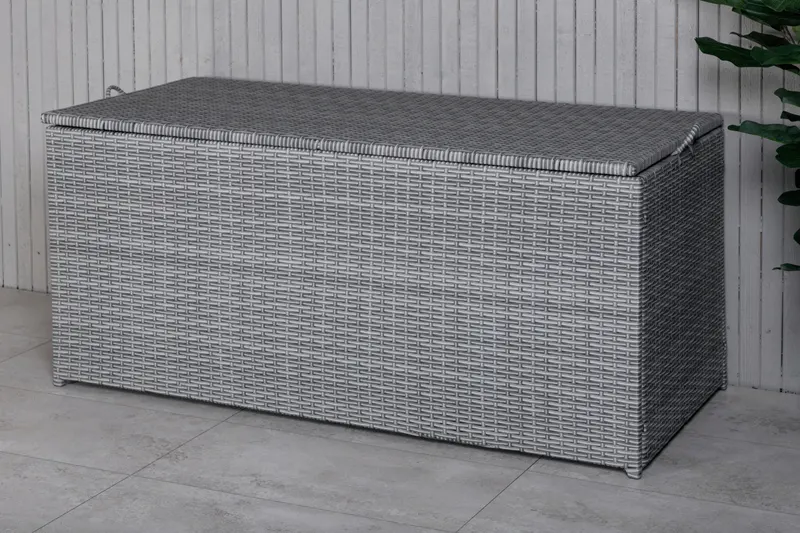 London Kissenbox aus Geflecht in Grau, im Wohnraum, Ansicht 2