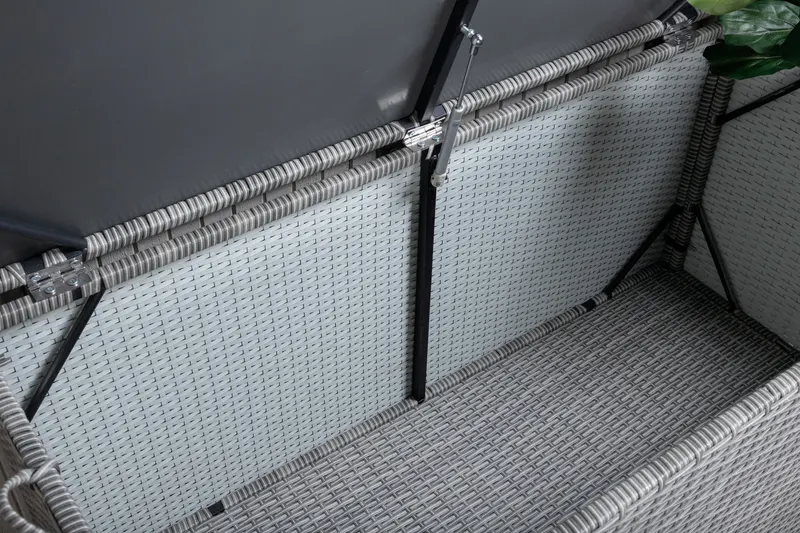 London Kissenbox aus Geflecht in Grau, im Wohnraum, Ansicht 5