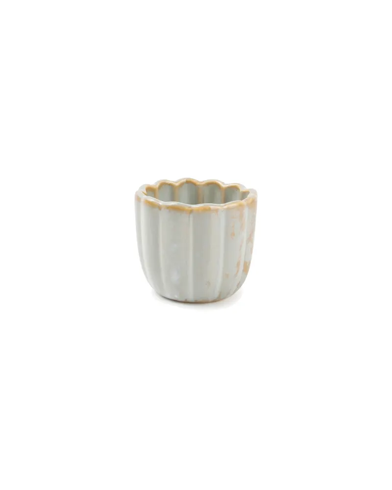 Lotus Eierbecher aus Porzellan mit reaktiver Glasur