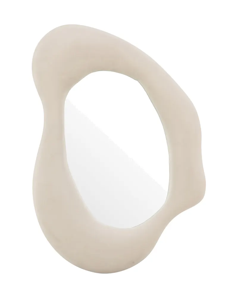 Louisville kleiner Wandspiegel mit asymmetrischem Rahmen in Beige