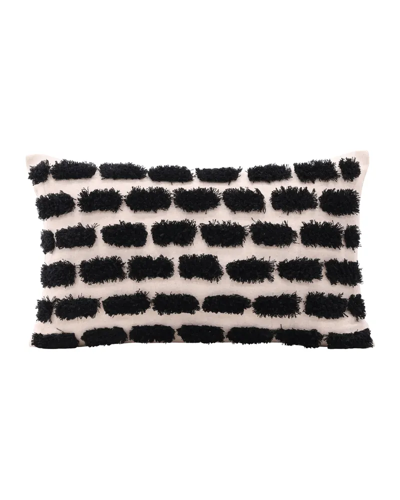 Lova Kissenbezug mit schwarzem Tuftmuster, 30 × 50 cm