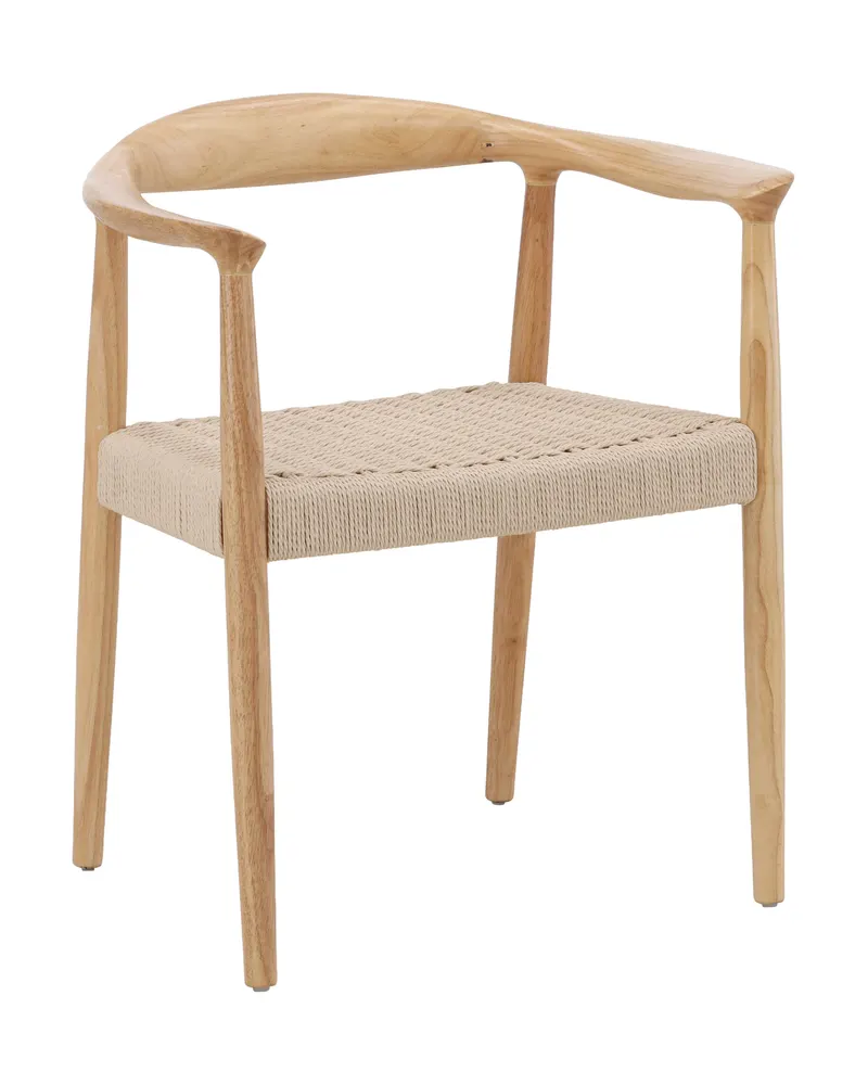 Lovön Esszimmerstühle mit Armlehnen im 2er-Set: Holz, Seilgeflecht