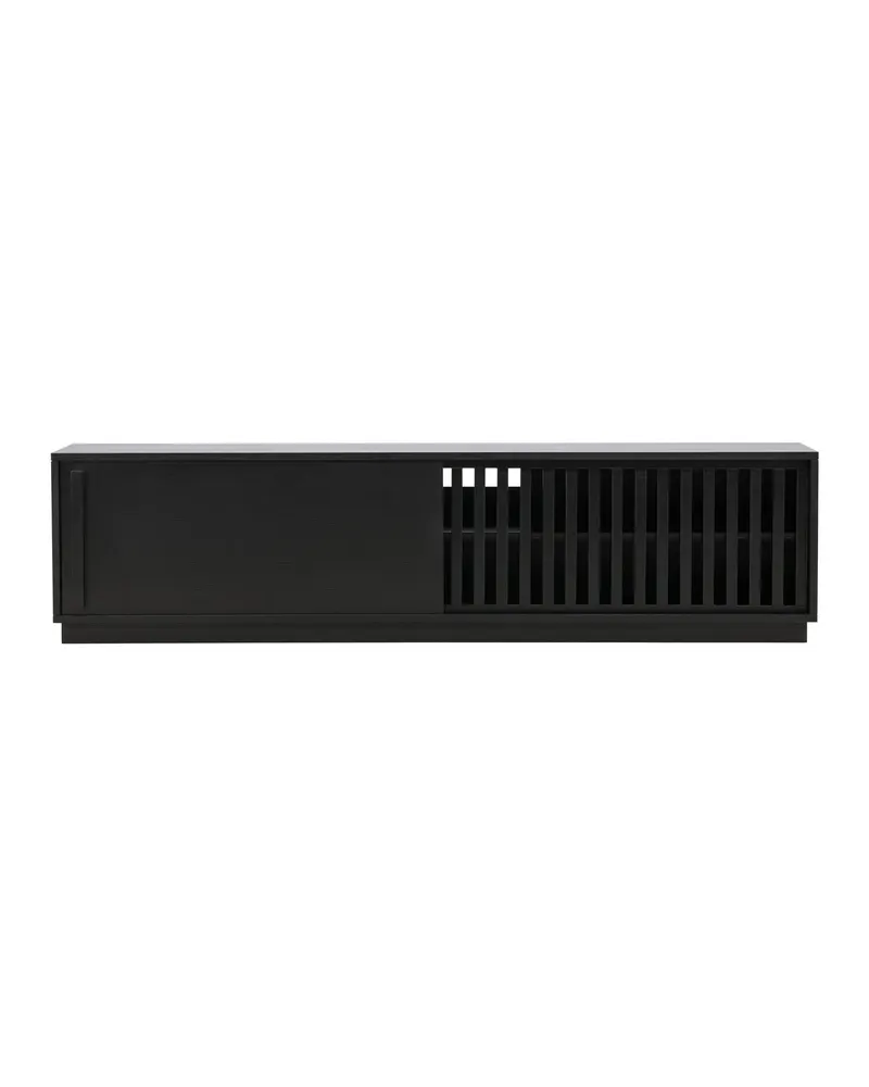 Lugo TV-Board mit Lamellengitter und Schiebetür, 180 cm, Mokka