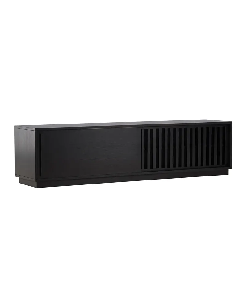 Lugo TV-Board mit Lamellengitter in Schwarz, Ansicht 2