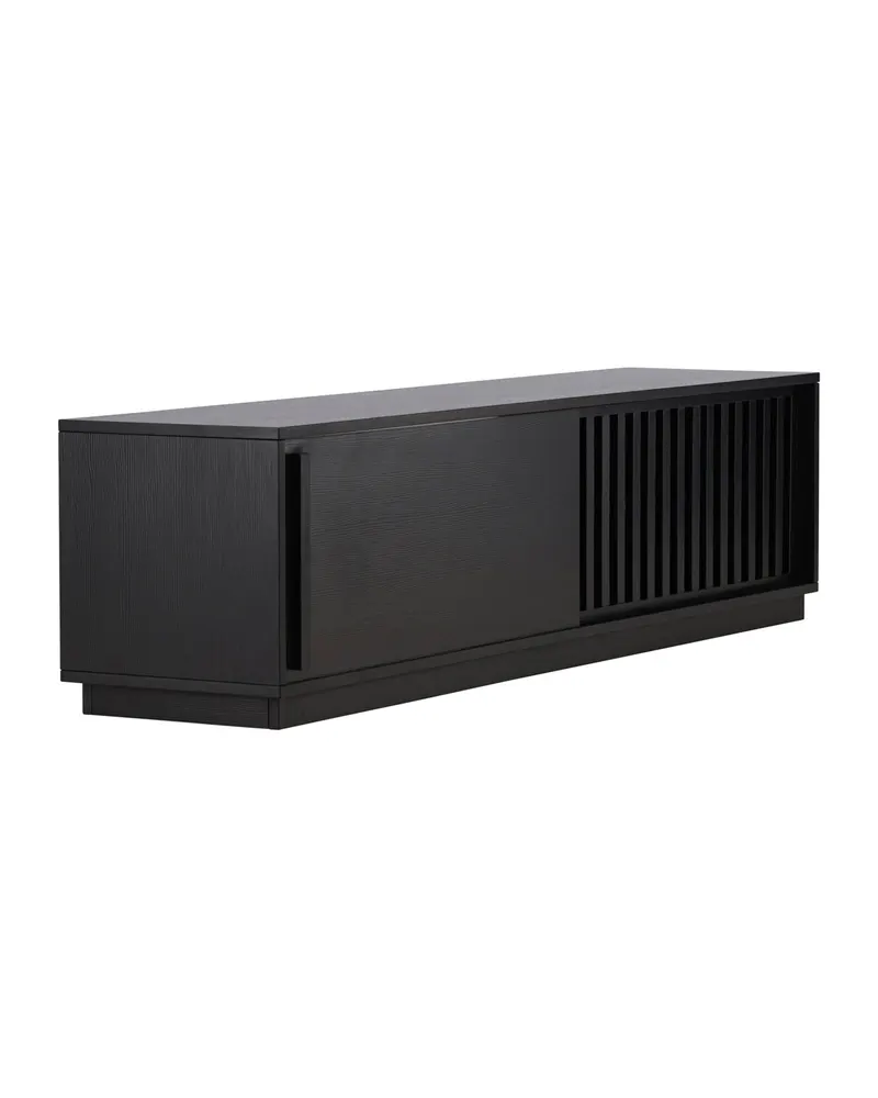 Lugo TV-Board mit Lamellengitter in Schwarz, Ansicht 3