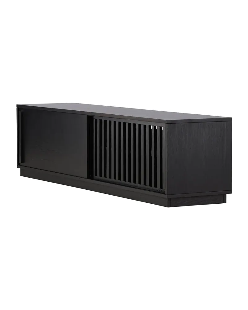 Lugo TV-Board mit Lamellengitter in Schwarz, Ansicht 5