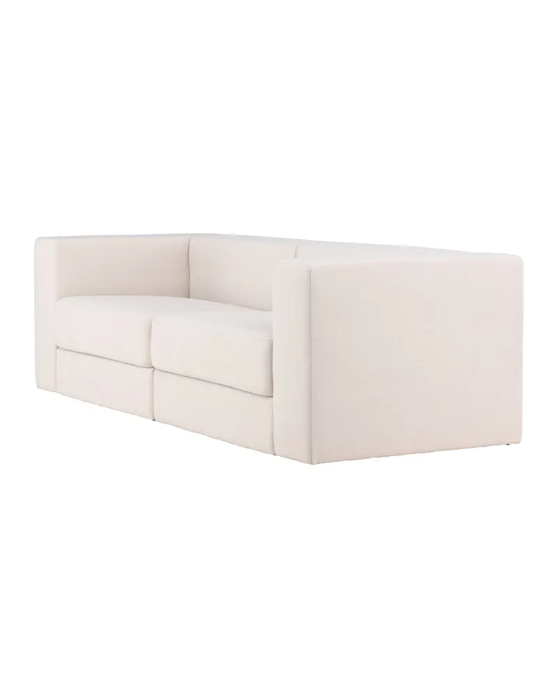 Lumi 3-Sitzer Sofa in Kastenform in Weiß, Gestell Schwarz, Ansicht 7