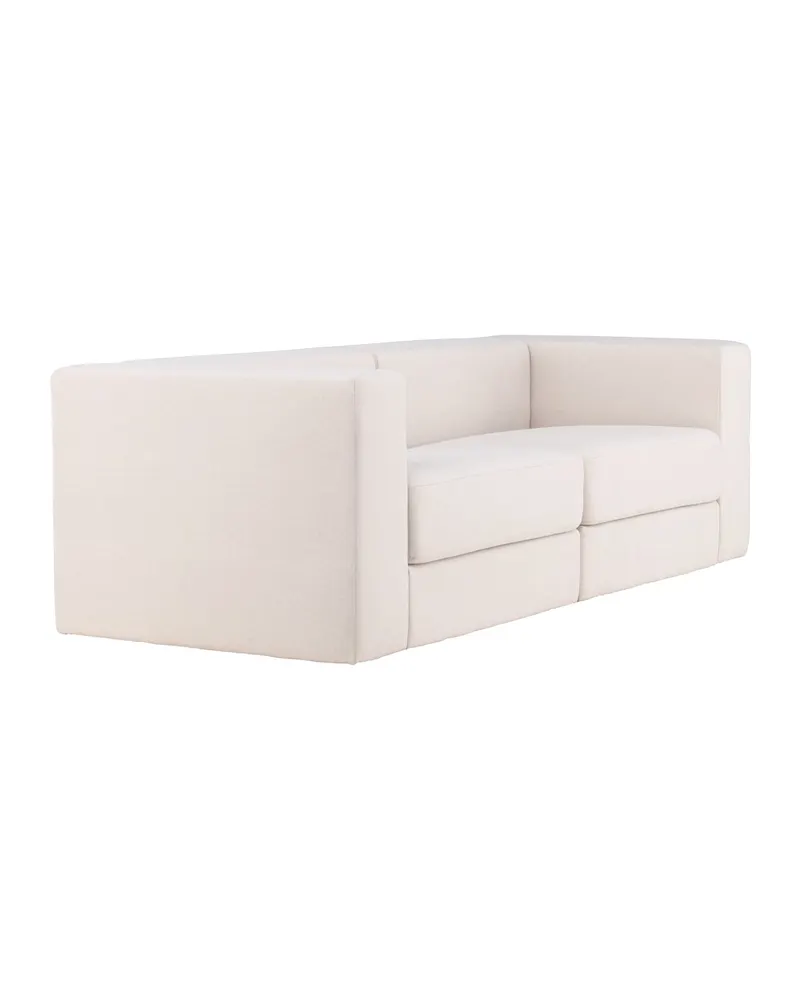Lumi 3-Sitzer Sofa in Kastenform in Weiß, Gestell Schwarz, Ansicht 2
