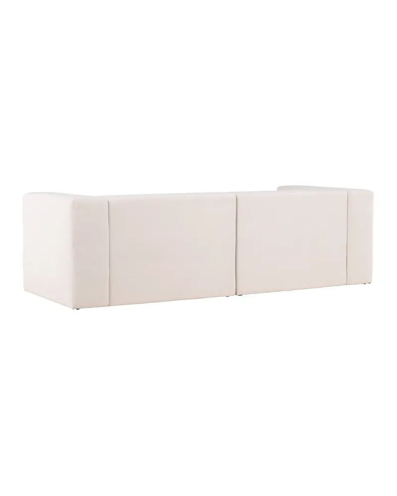 Lumi 3-Sitzer Sofa in Kastenform in Weiß, Gestell Schwarz, Ansicht 6