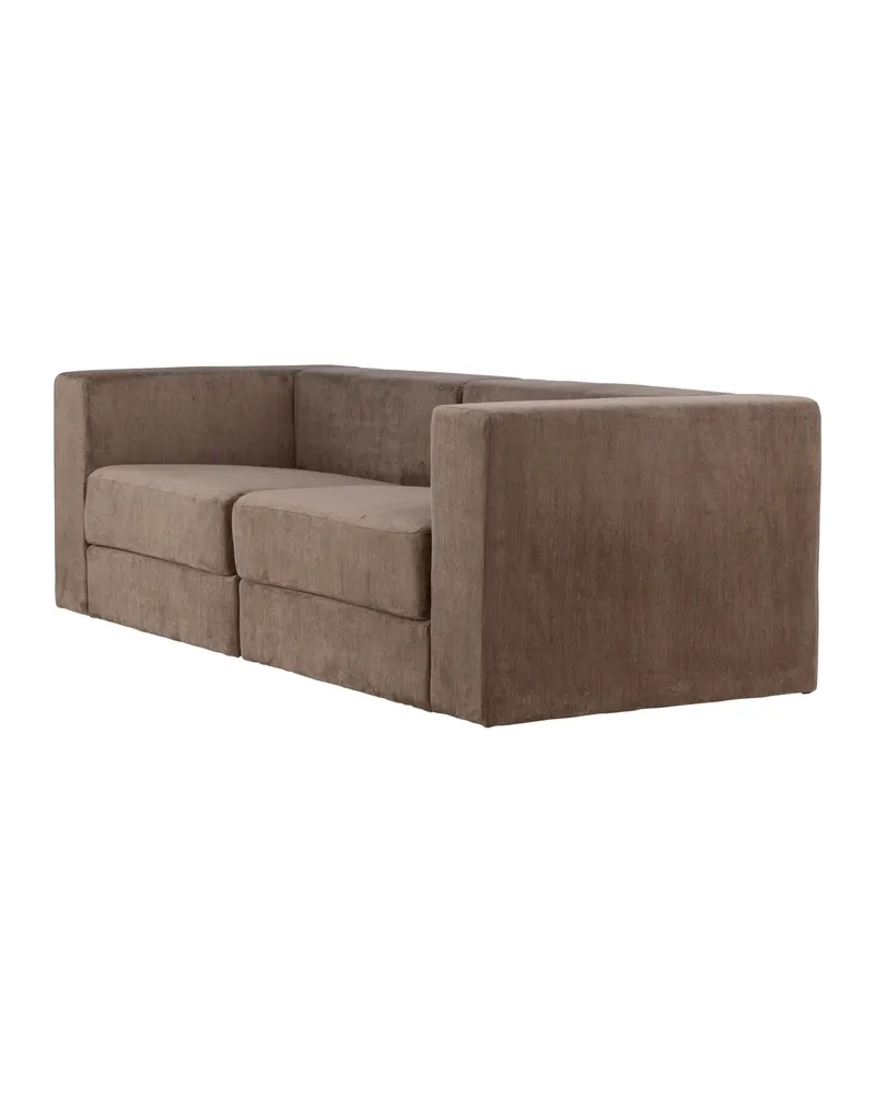Lumi 3-Sitzer Sofa in Kastenform in Braun, Gestell Schwarz, Ansicht 7