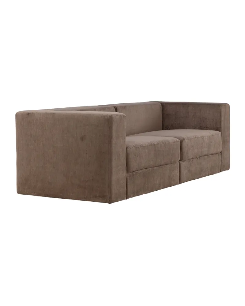 Lumi 3-Sitzer Sofa in Kastenform in Braun, Gestell Schwarz, Ansicht 2