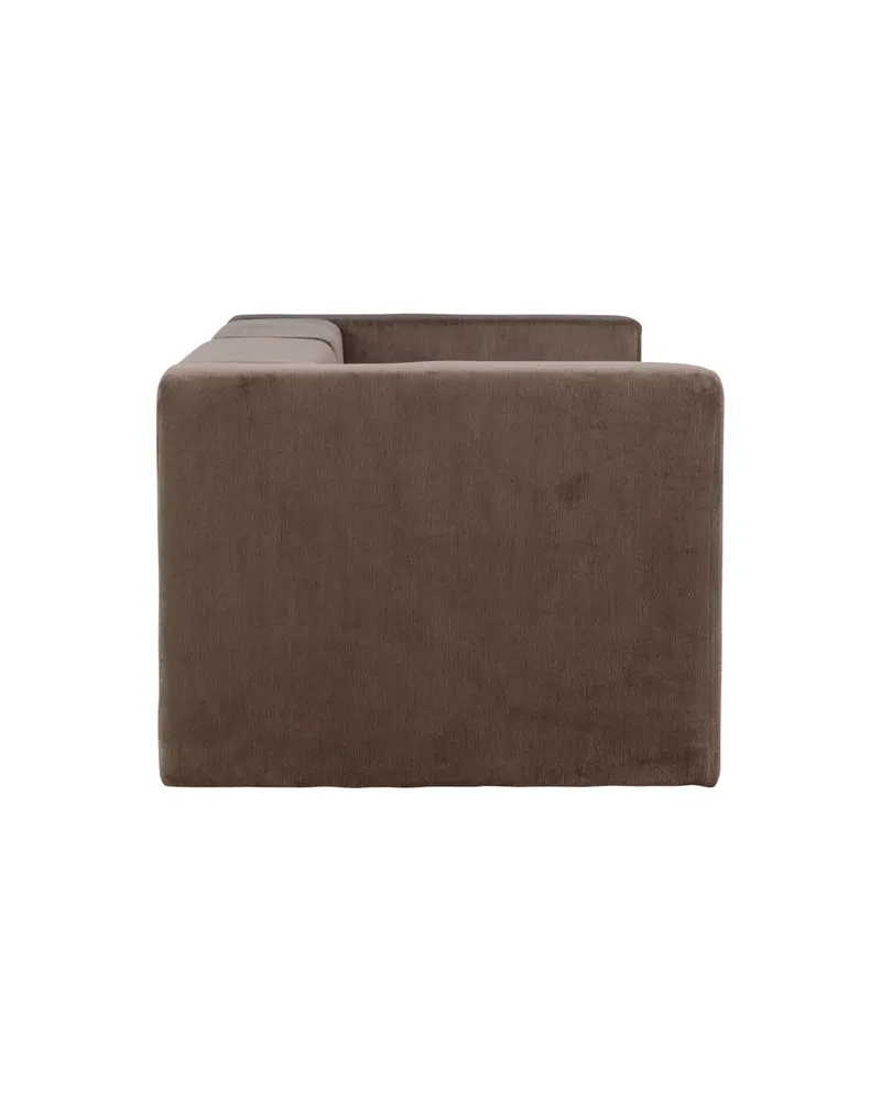 Lumi 3-Sitzer Sofa in Kastenform in Braun, Gestell Schwarz, Ansicht 3