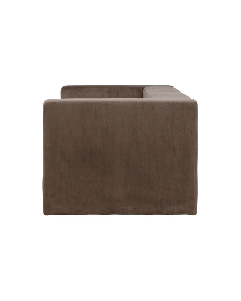 Lumi 3-Sitzer Sofa in Kastenform in Braun, Gestell Schwarz, Ansicht 5