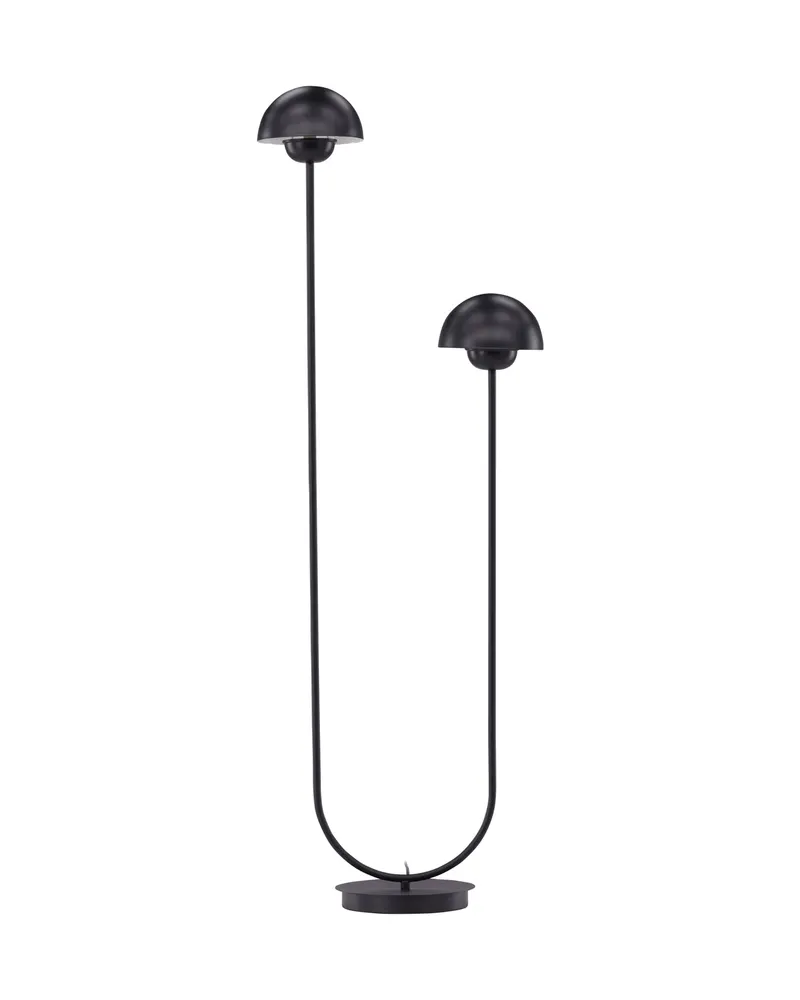 Lyckorna Stehlampe in Schwarz mit zwei Leuchtenköpfen