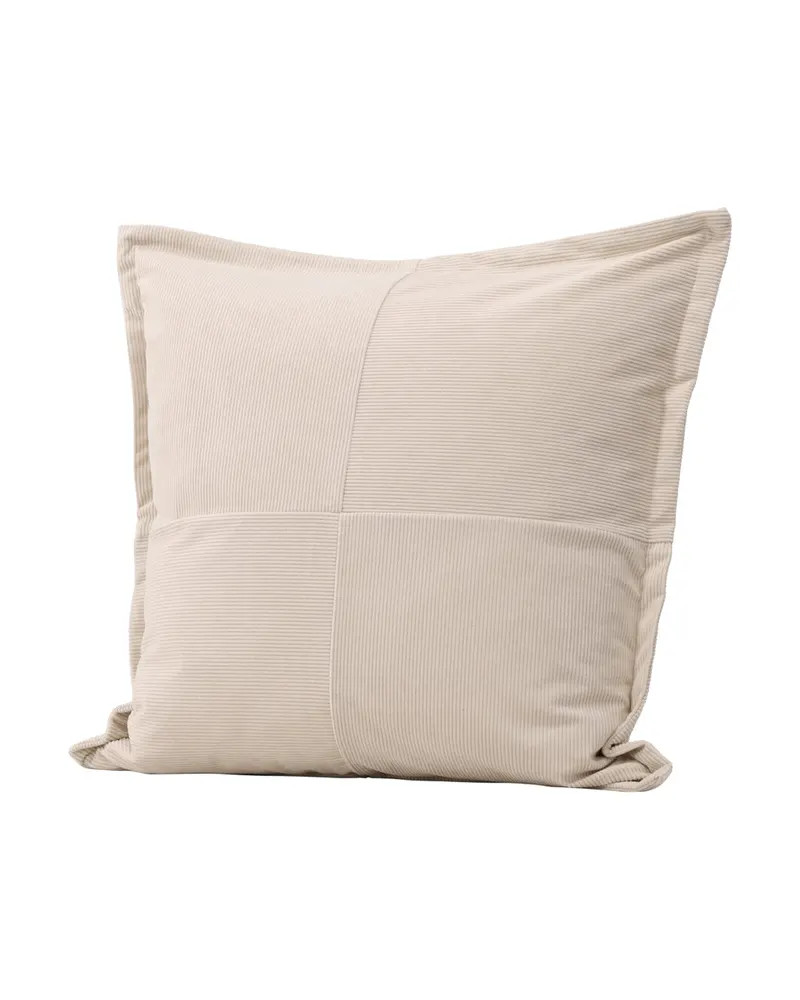 Lykke Kissenbezug aus Manchesterstoff in 50 × 50 cm, Beige, Ansicht 2