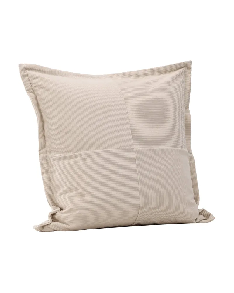 Lykke Kissenbezug aus Manchesterstoff in 50 × 50 cm, Beige, Ansicht 4