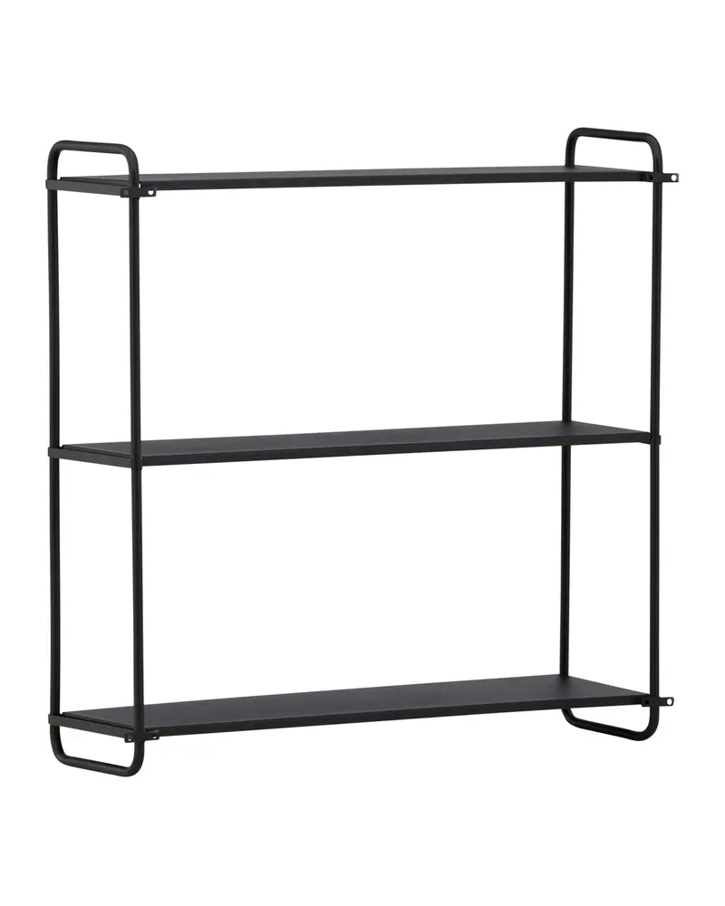 Lyon Wandregal aus Eisen mit drei Ebenen in 18 × 63 × 62 cm, Schwarz, Ansicht 7