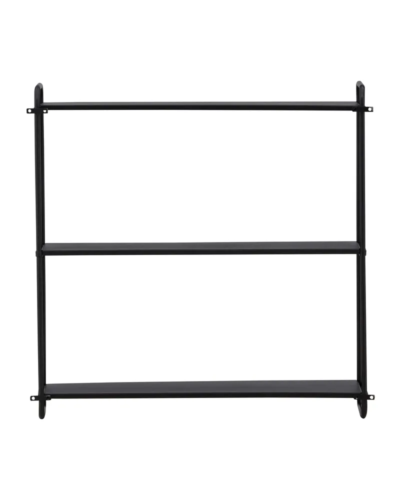 Lyon Wandregal aus Eisen mit drei Ebenen in 18 × 63 × 62 cm, Schwarz, Ansicht 8