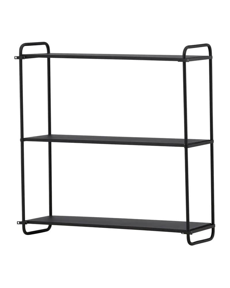 Lyon Wandregal aus Eisen mit drei Ebenen in 18 × 63 × 62 cm, Schwarz, Ansicht 9