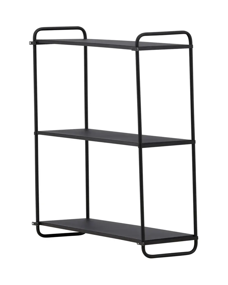 Lyon Wandregal aus Eisen mit drei Ebenen in 18 × 63 × 62 cm, Schwarz, Ansicht 10