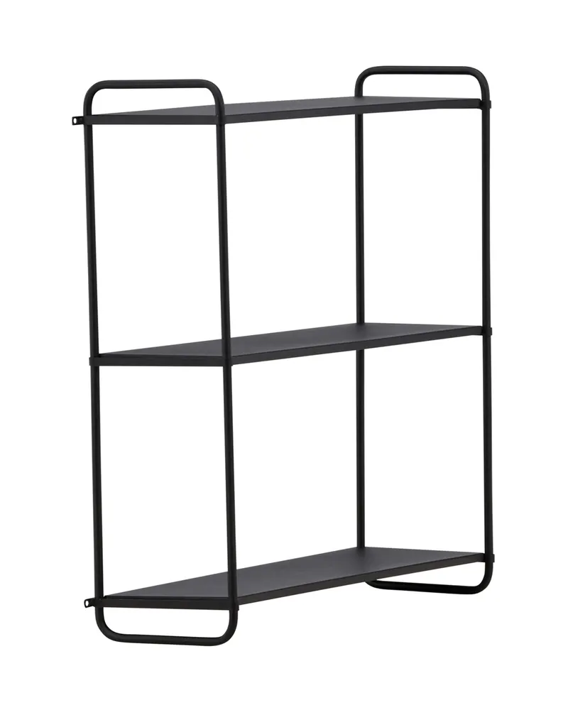 Lyon Wandregal aus Eisen mit drei Ebenen in 18 × 63 × 62 cm, Schwarz, Ansicht 12