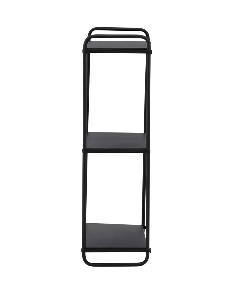Lyon Wandregal aus Eisen mit drei Ebenen in 18 × 63 × 62 cm, Schwarz, Ansicht 5