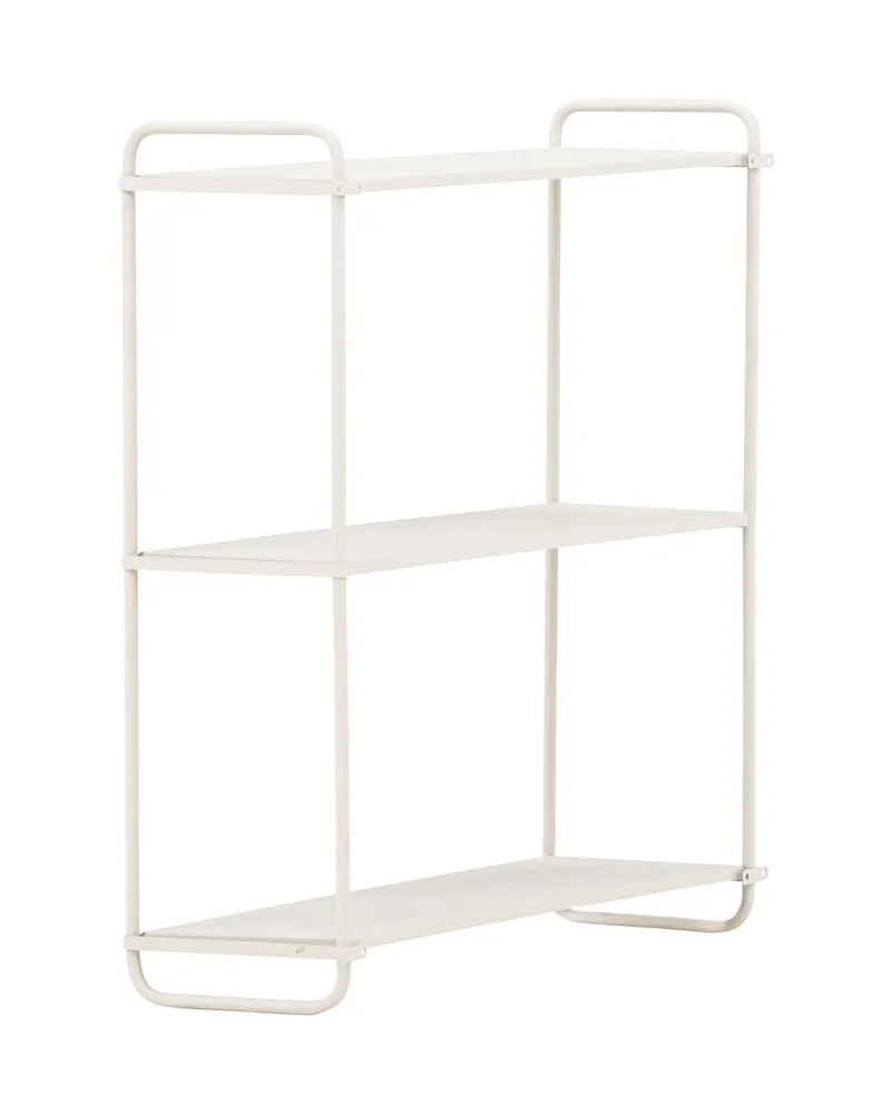 Lyon Wandregal aus Eisen mit drei Ebenen in 18 × 63 × 62 cm, Beige, Ansicht 6