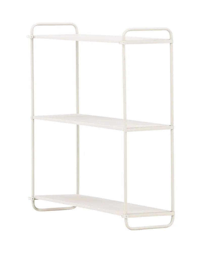 Lyon Wandregal aus Eisen mit drei Ebenen in 18 × 63 × 62 cm, Beige, Ansicht 10