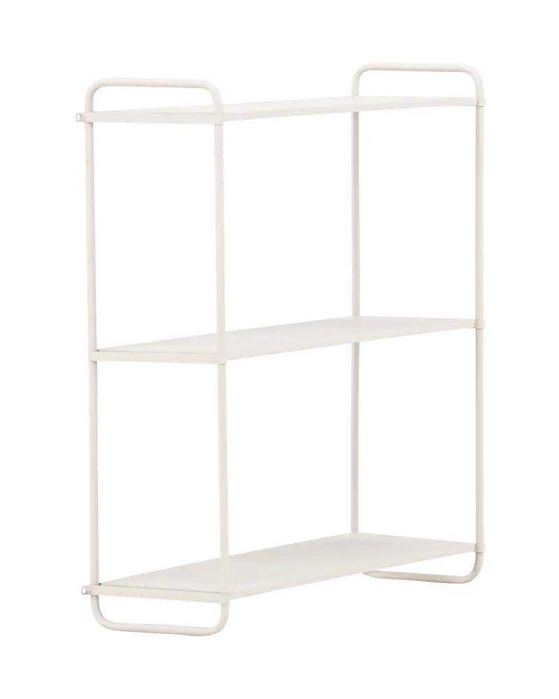 Lyon Wandregal aus Eisen mit drei Ebenen in 18 × 63 × 62 cm, Beige, Ansicht 12