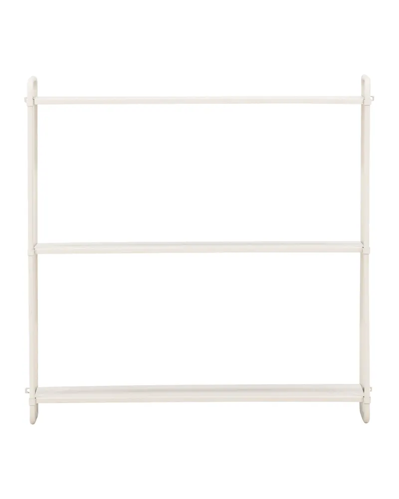 Lyon Wandregal aus Eisen mit drei Ebenen in 18 × 63 × 62 cm, Beige, Ansicht 2