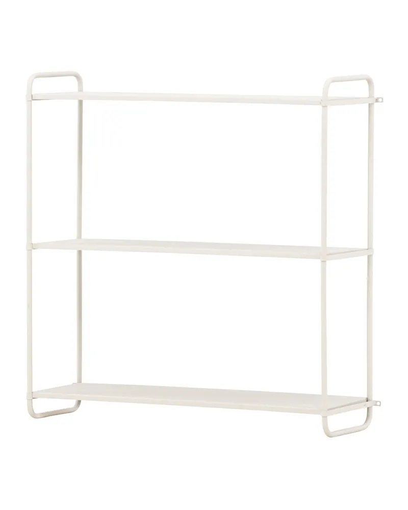 Lyon Wandregal aus Eisen mit drei Ebenen in 18 × 63 × 62 cm, Beige, Ansicht 3