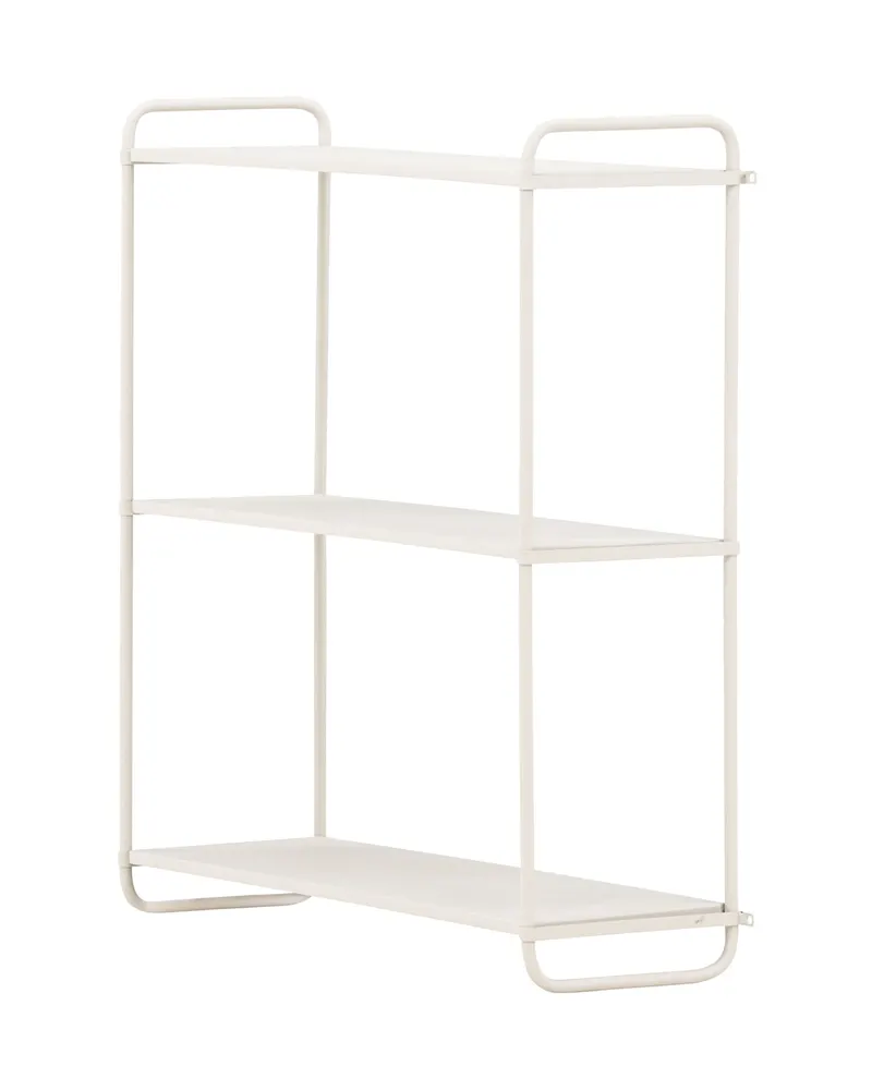 Lyon Wandregal aus Eisen mit drei Ebenen in 18 × 63 × 62 cm, Beige, Ansicht 4