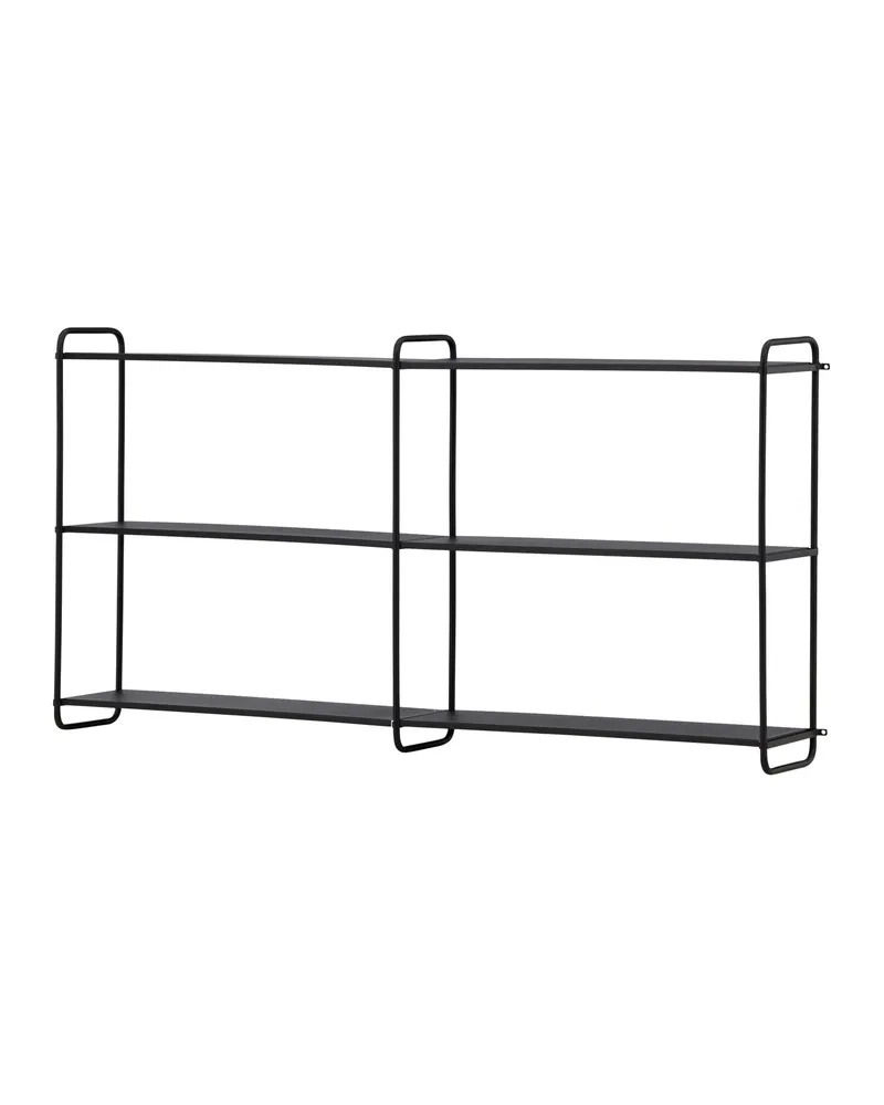 Lyon Wandregal aus Eisen mit drei Ebenen in 18 × 63 × 122 cm, Schwarz, Ansicht 6