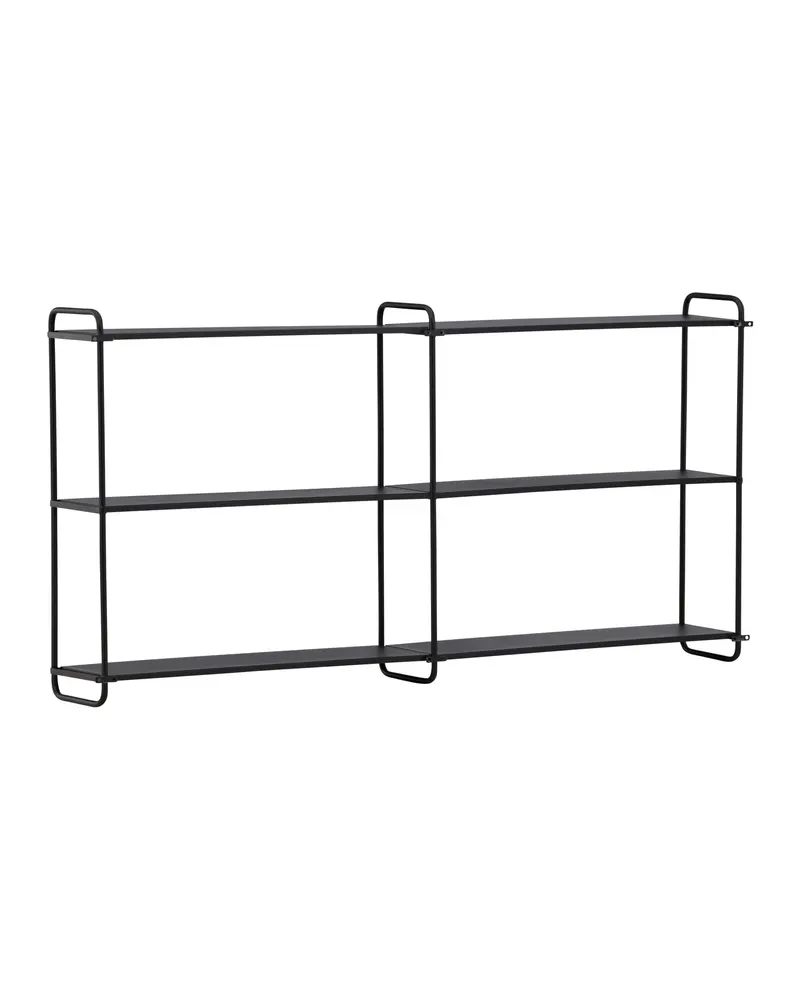 Lyon Wandregal aus Eisen mit drei Ebenen in 18 × 63 × 122 cm, Schwarz, Ansicht 9