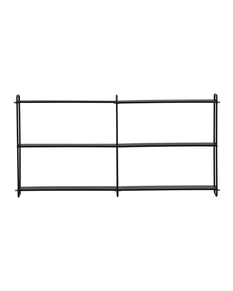 Lyon Wandregal aus Eisen mit drei Ebenen in 18 × 63 × 122 cm, Schwarz, Ansicht 10