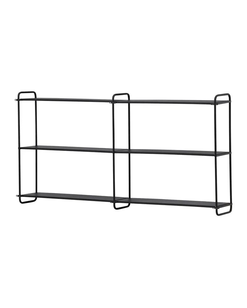 Lyon Wandregal aus Eisen mit drei Ebenen in 18 × 63 × 122 cm, Schwarz, Ansicht 11